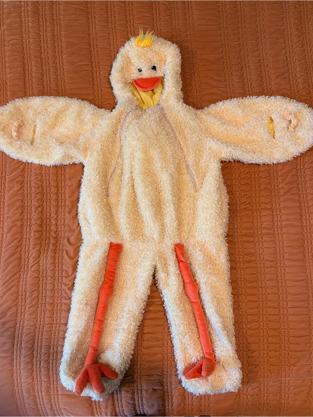 Plush Yellow Duck One-Piece Costume for Kids